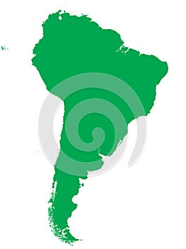 GREEN CMYK color map of SOUTH AMERICA