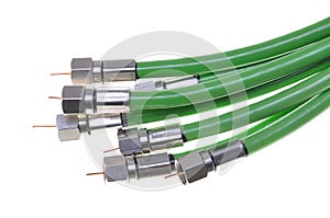 Green coaxial cable tv withe connectors