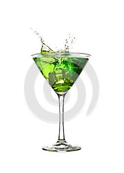 Green cocktail splash