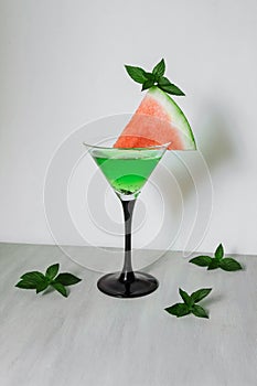 Green cocktail, vertical photo