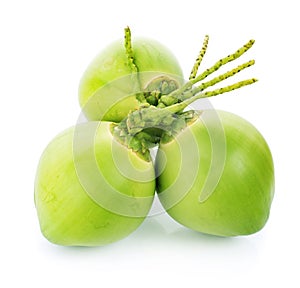 Green coconut an isolated on white background
