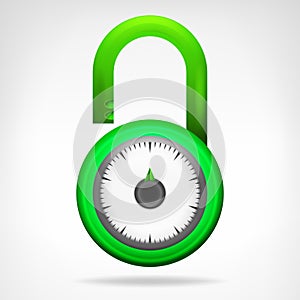 Green code circular padlock design