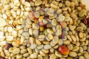 Green coffee bean refers to unroasted mature or immature coffee beans.