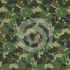 Green color abstract camouflage seamless pattern Vector background. Modern military style camo art design backdrop. photo