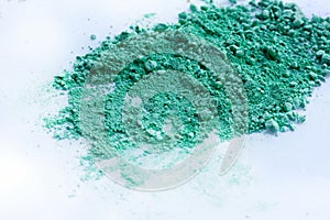 Green color background of chalk powder.
