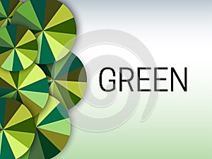 Green Color Background Illustration Banner with Green Shade Color Wheels