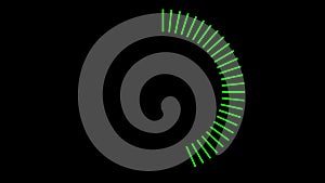 Green color circle waiting animation on a black background