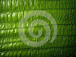 Green color crocodile or reptile leather texture