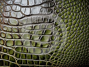 Green color crocodile or reptile leather texture