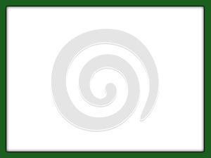 Green color frame isolated on white background photo