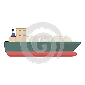 Green color gas carrier icon cartoon vector. Terminal port