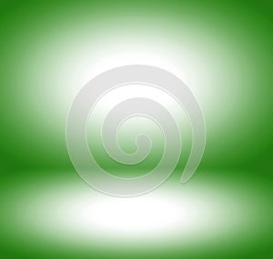 Green color gradient abstract background rendering for display or montage