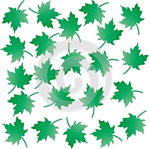 Green color leaves pattern background