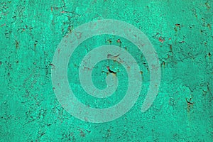 Green color old grunge wall concrete texture as background