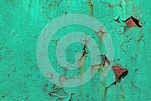 Green color old grunge wall concrete texture as background