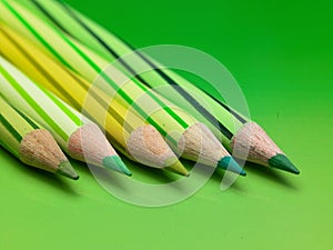 Green color pencils