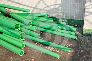 Green color plastic tubes for industry