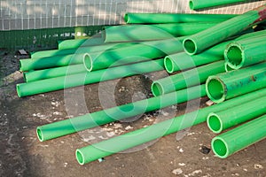 Green color plastic tubes for industry