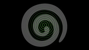 Green color radio wave signal animated on black background