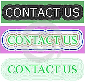 Green color rectangular background with contact us spell