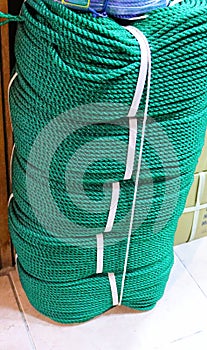 Green colored nylon rope