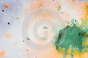 Green colorful blots on a light background