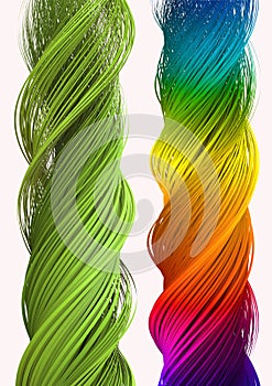 Green and colorful swirl lines