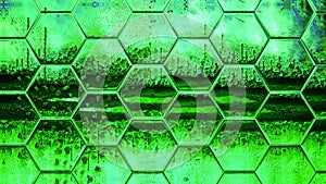 green coloured abstract hexagonal mosaic design for a futuristic new city