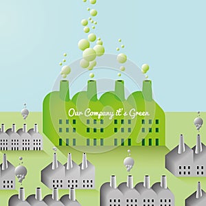 Green Company and Factory abstract Background