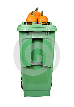 Green Compost and Recycle Bin Isolated on White #8