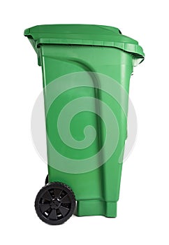 Green Compost and Recycle Bin Isolated on White #6
