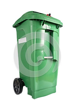 Green Compost and Recycle Bin Isolated on White #5