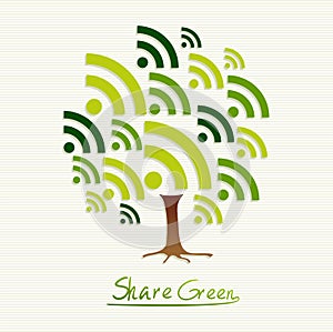 Green concept share icon tree
