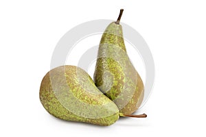 Green conference pear isolated on white background with full depth of field