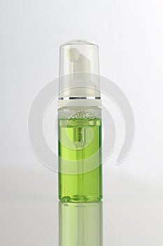 Green Cosmetic Product Pump Bottle for Mockup