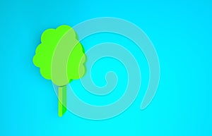 Green Cotton candy icon isolated on blue background. Minimalism concept. 3d illustration 3D render