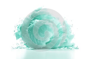 Green cotton candy isolated on white background. Generative AI