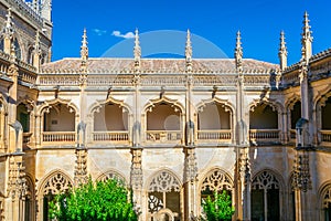 Green courtyard at Monasterio de San Juan de los Reyes at Toledo, Spain