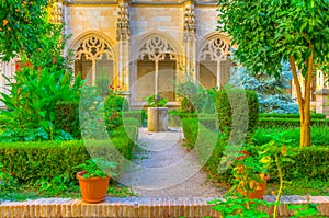 Green courtyard at Monasterio de San Juan de los Reyes at Toledo, Spain