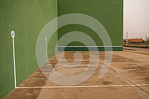 Green covered fronton court for playing hand Pelota, Spain