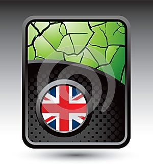Green cracked backdrop with british flag