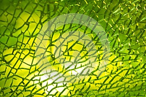 green cracked glass as background
