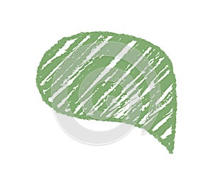 Green Crayon Scribble Fluid Speech Balloon