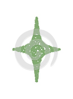 Green Crayon Sketch Firework Star