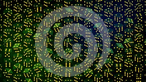 Green creative bg of gambling dices randomization - abstract 3D rendering photo