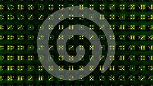 Green creative backdrop of gaming dices randomization - abstract 3D illustration photo