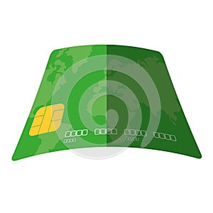 green credit card pay bank transaction flat icon