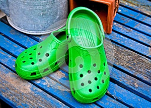 Green croc shoes