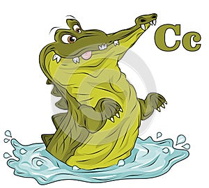 Green crocodile cartoon