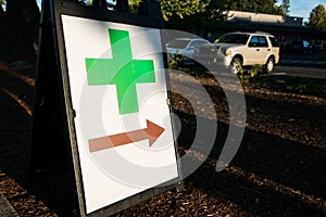 Green Cross Sign Retail Cannabis Portland